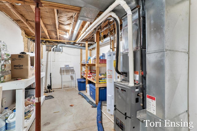 unfinished below grade area with heating unit