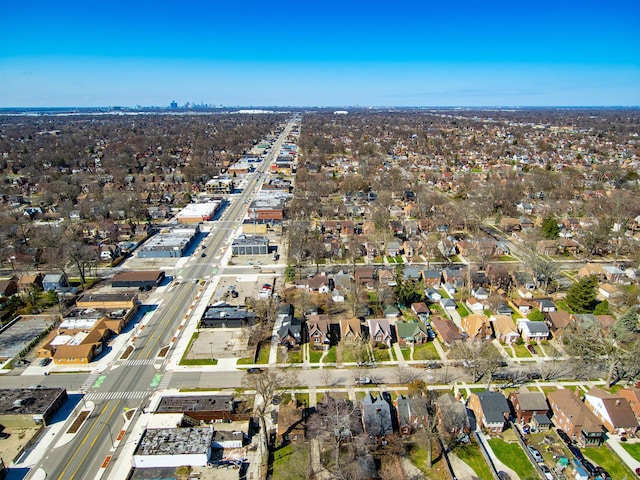 bird's eye view with a residential view