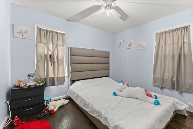 1111 N Franklin St, Dearborn, MI 48128 - bedroom featuring baseboards, a ceiling fan, and wood finished floors