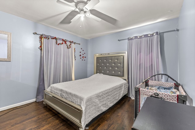 1111 N Franklin St, Dearborn, MI 48128 - bedroom featuring baseboards, a ceiling fan, and wood finished floors