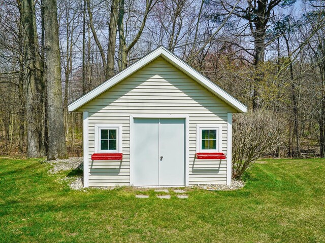 view of shed