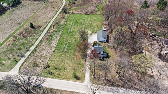 aerial view with a rural view