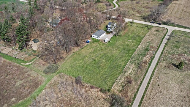 bird's eye view with a rural view