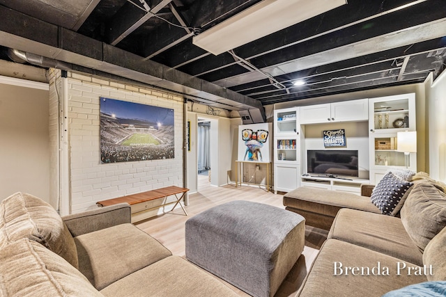 living area with light wood-style flooring