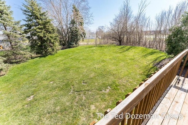 view of yard featuring a deck