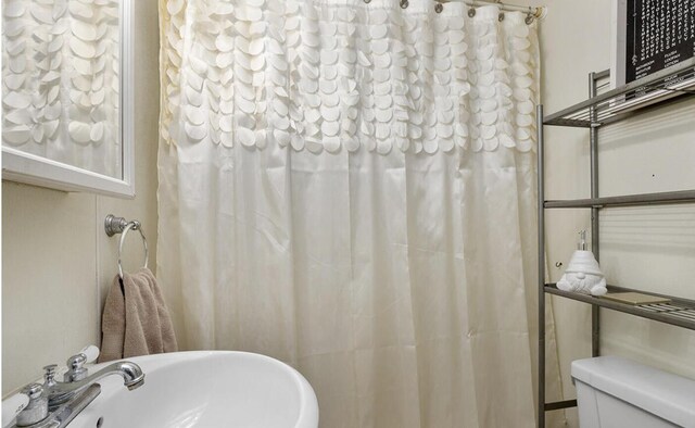 bathroom with a sink and toilet