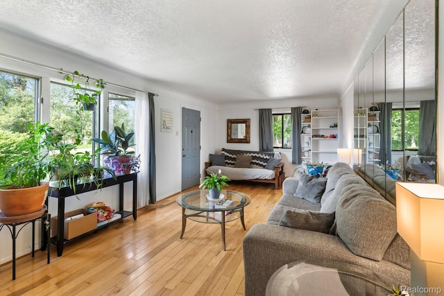 5304 E Frances Rd, Mount Morris, MI 48458 - living room featuring a textured ceiling and light wood-style flooring