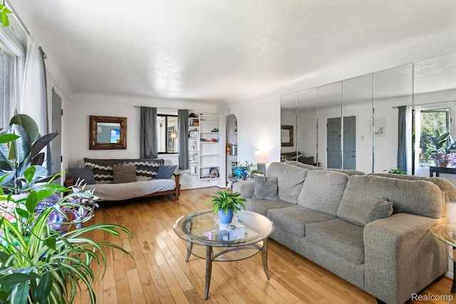 5304 E Frances Rd, Mount Morris, MI 48458 - living area with hardwood / wood-style floors and arched walkways