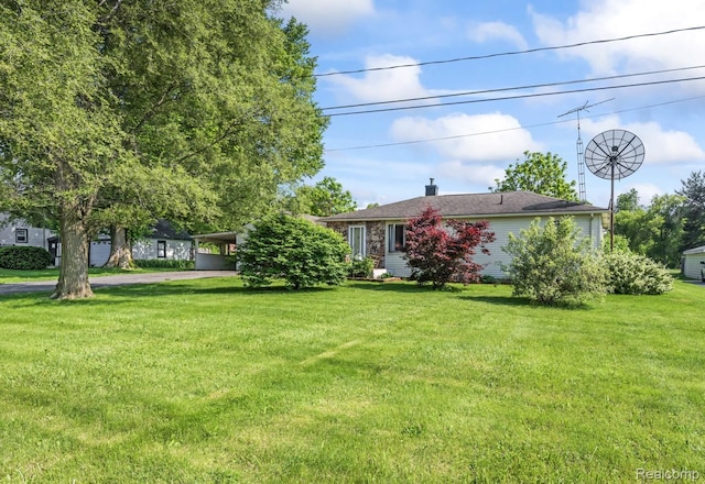 5304 E Frances Rd, Mount Morris, MI 48458 - view of green lawn featuring driveway