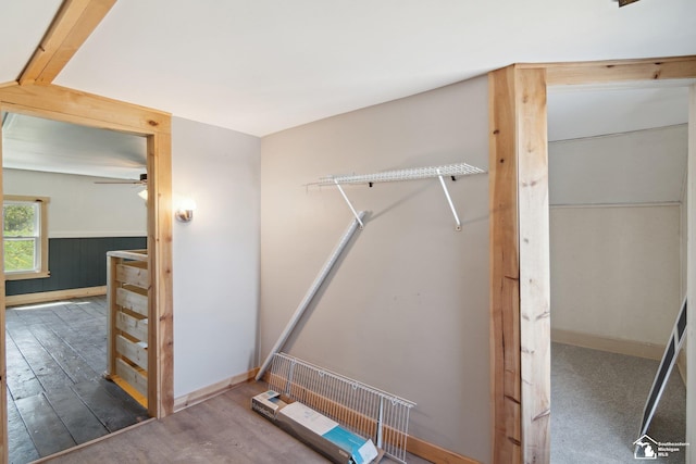 13280 Burt Rd, Pittsford, MI 49271 - interior space featuring baseboards, ceiling fan, and wood finished floors