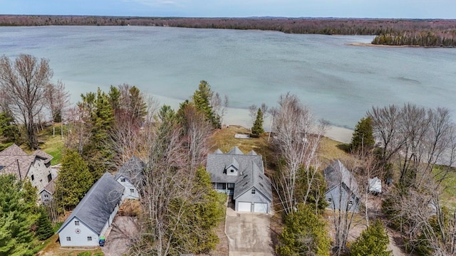 7734 N Shore Ct, Grawn, MI 49637 - drone / aerial view featuring a water view