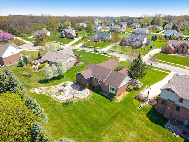 aerial view with a residential view