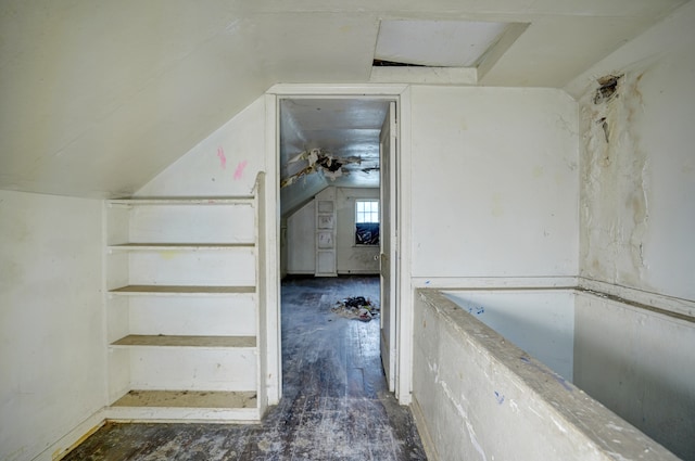 interior space featuring lofted ceiling