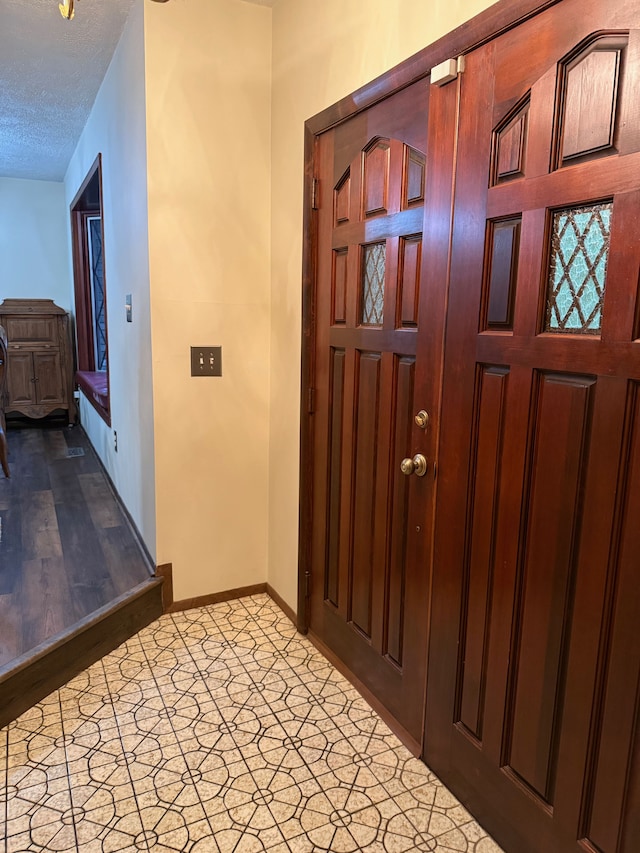 55535 Woody Ln, South Lyon, MI 48178 - foyer entrance featuring a textured ceiling and baseboards