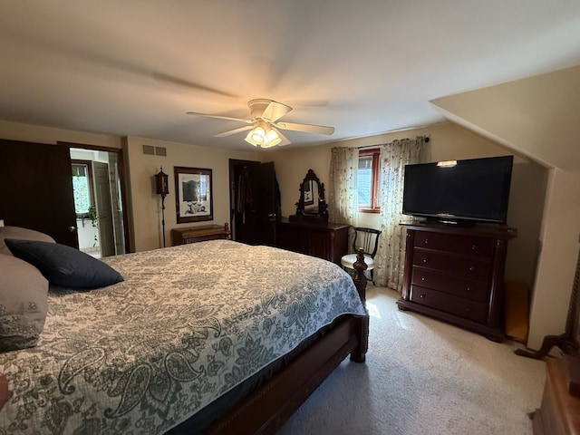55535 Woody Ln, South Lyon, MI 48178 - bedroom with light carpet and a ceiling fan