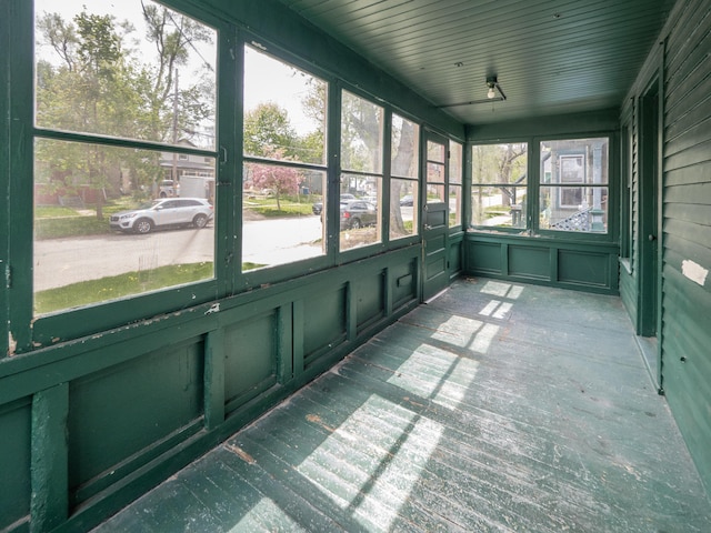 view of unfurnished sunroom