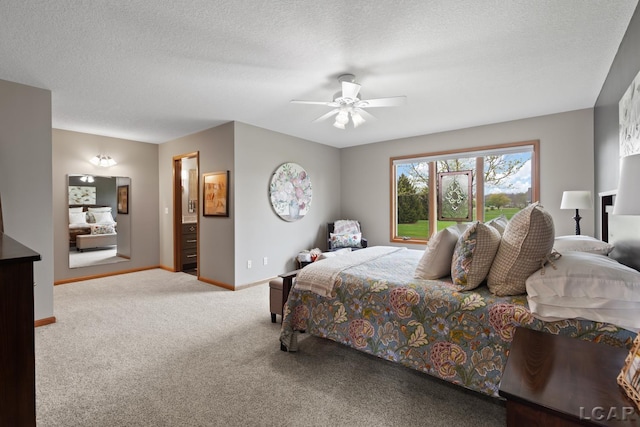 3136 Planeview Dr, Adrian, MI 49221 - carpeted bedroom featuring baseboards, ceiling fan, and a textured ceiling