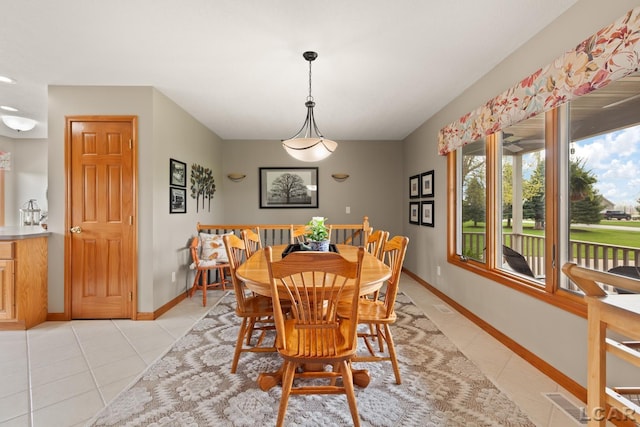 3136 Planeview Dr, Adrian, MI 49221 - dining room featuring baseboards, light tile patterned floors, and visible vents
