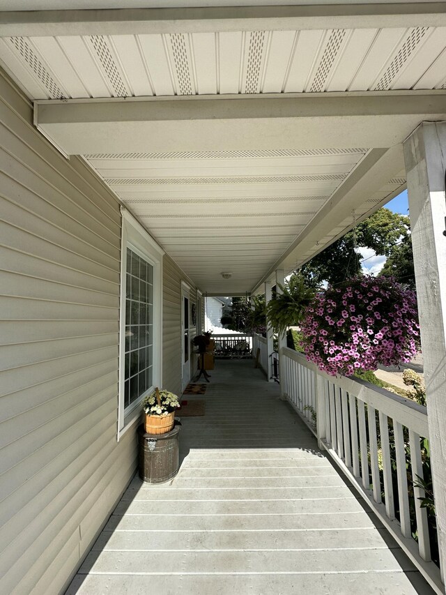 deck featuring covered porch