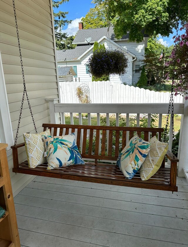 wooden deck with fence