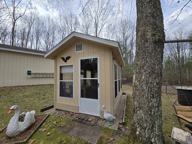 view of outbuilding featuring an outdoor structure