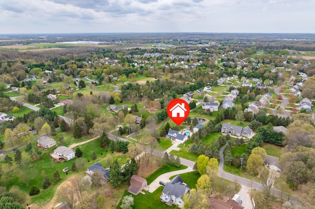 aerial view with a residential view