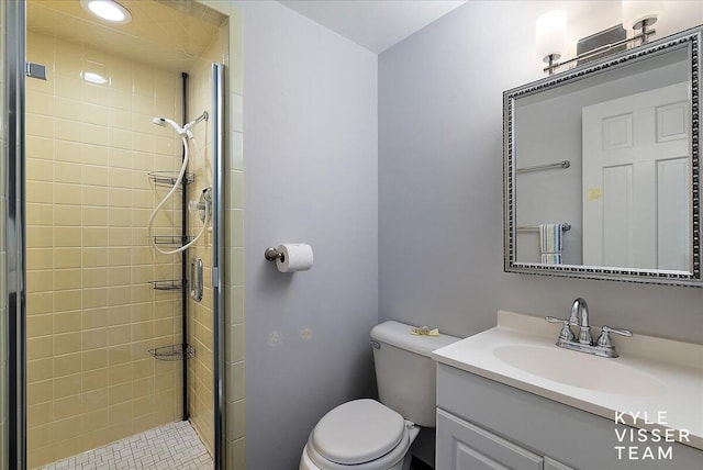 2630 Reeds Lake Ct SE, Grand Rapids, MI 49506 - bathroom with a stall shower, toilet, and vanity