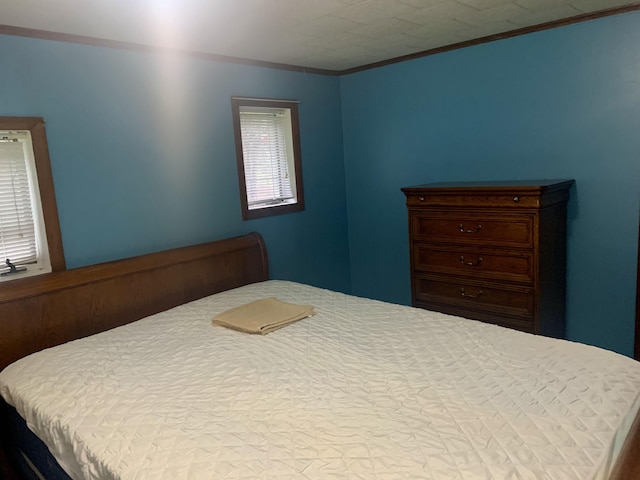 bedroom featuring ornamental molding