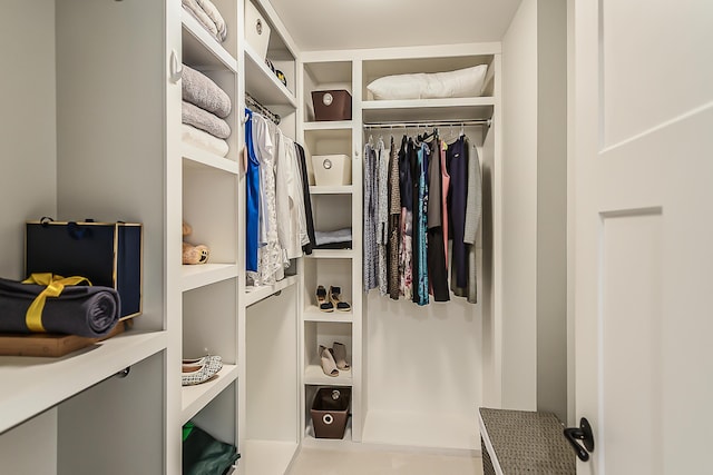 view of walk in closet