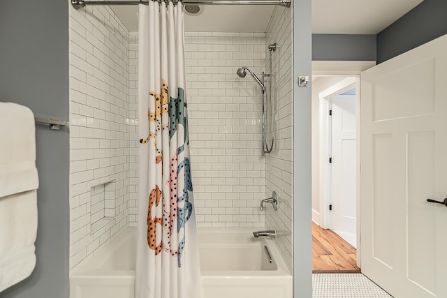 full bath featuring shower / bath combo