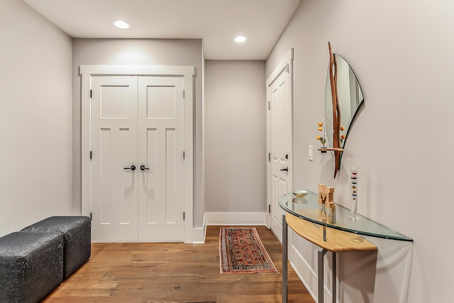 1614 Cambridge Rd, Ann Arbor, MI 48104 - foyer with recessed lighting and wood finished floors