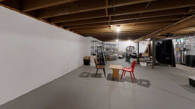 view of unfinished below grade area