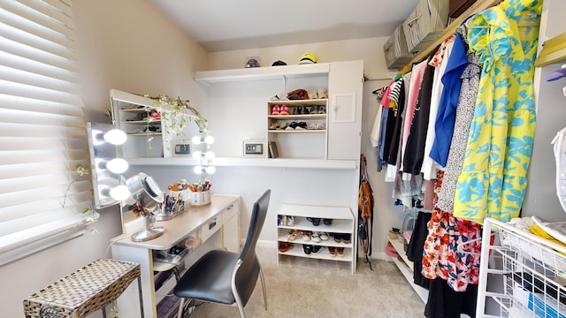 spacious closet with carpet floors