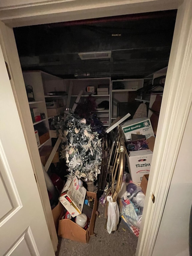 view of storage area