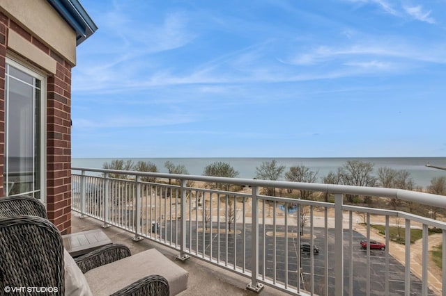 balcony with a water view