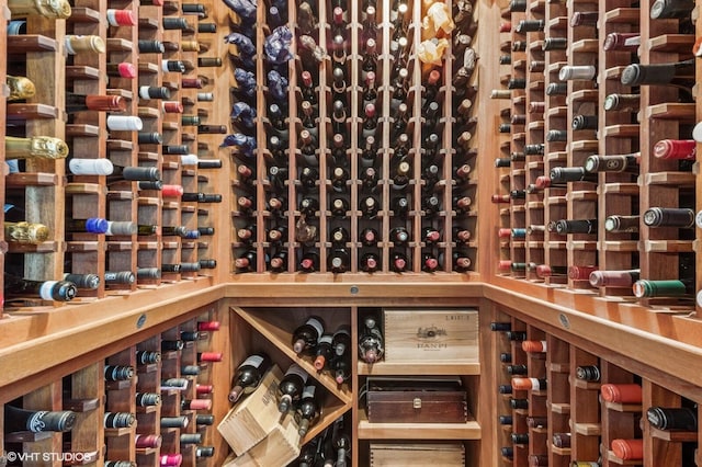 view of wine cellar