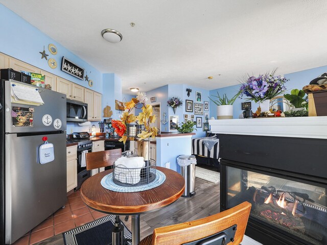 view of tiled dining space