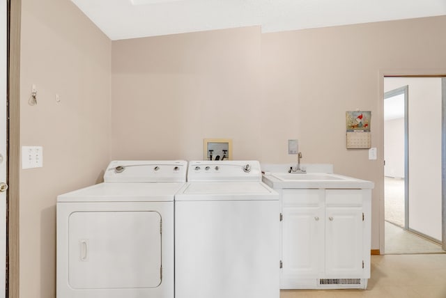 2326 Burnsline Rd, Brown City, MI 48416 - clothes washing area featuring a sink and separate washer and dryer