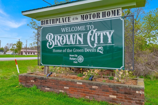 2326 Burnsline Rd, Brown City, MI 48416 - community / neighborhood sign featuring a yard