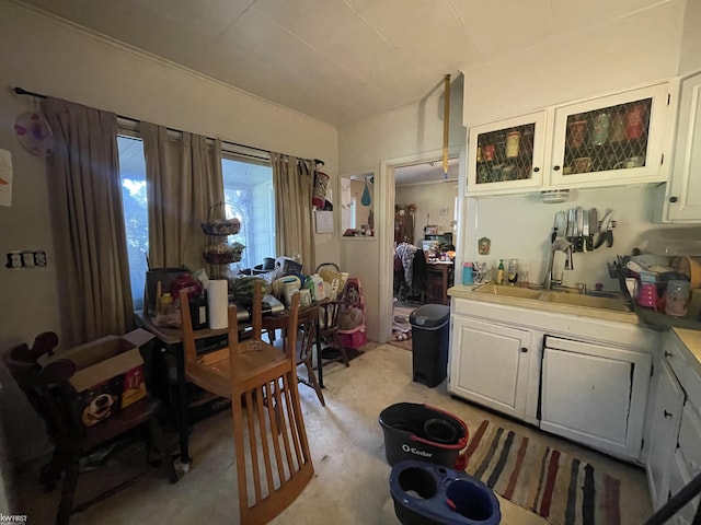 dining room featuring concrete floors