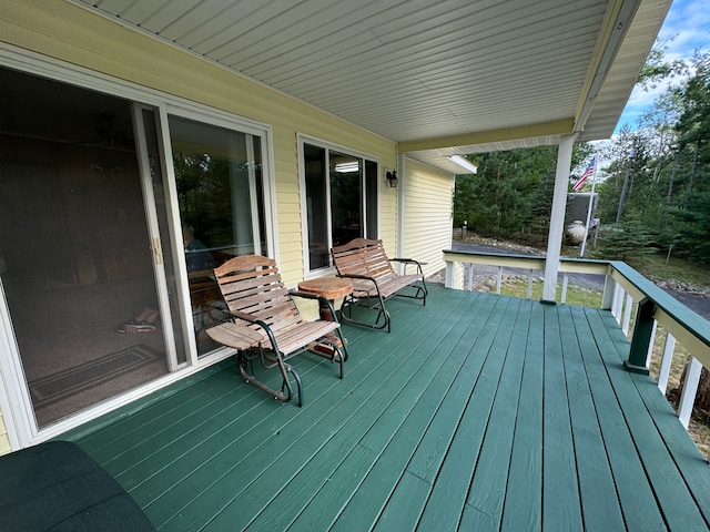 5940 Oak Rd, Rose City, MI 48654 - view of wooden deck