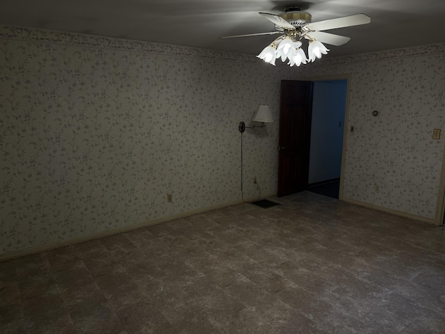 6411 Custer Rd, Carsonville, MI 48419 - empty room with a ceiling fan and tile patterned floors