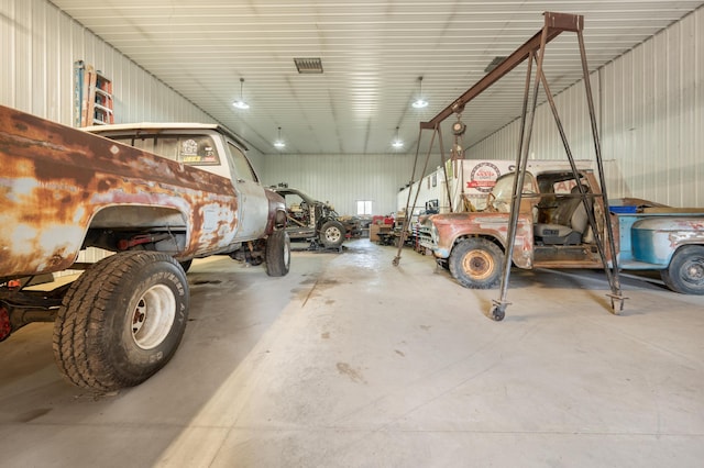 garage featuring visible vents