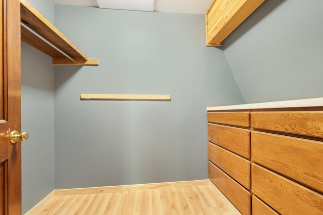 spacious closet featuring wood finished floors