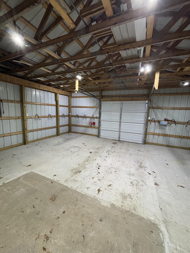 3799 Maple Dr, Wellston, MI 49689 - garage with metal wall
