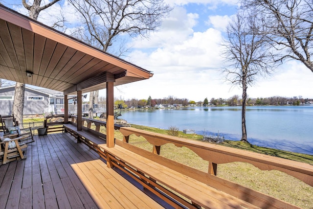 1704 Little Dr, Horton, MI 49246 - wooden terrace featuring a water view