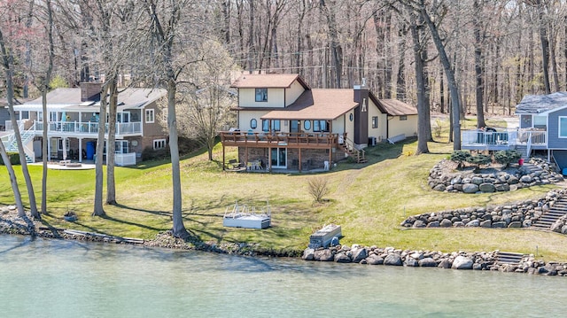 1704 Little Dr, Horton, MI 49246 - birds eye view of property featuring a water view and a forest view
