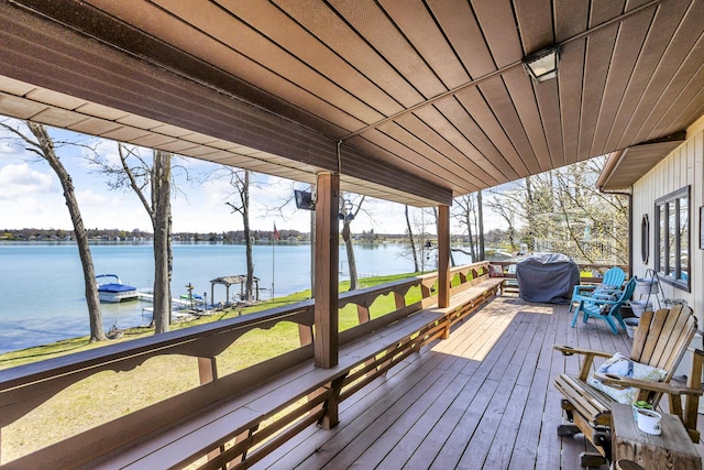 1704 Little Dr, Horton, MI 49246 - deck featuring a water view and area for grilling