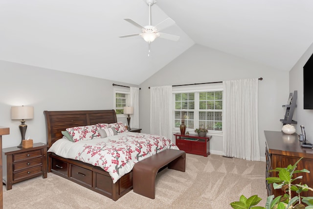 1605 Lloyd Ave, Royal Oak, MI 48073 - bedroom featuring vaulted ceiling, light carpet, and ceiling fan