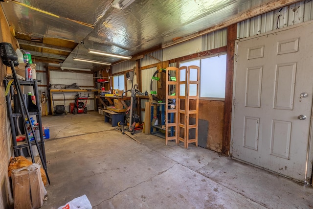 interior space with concrete floors